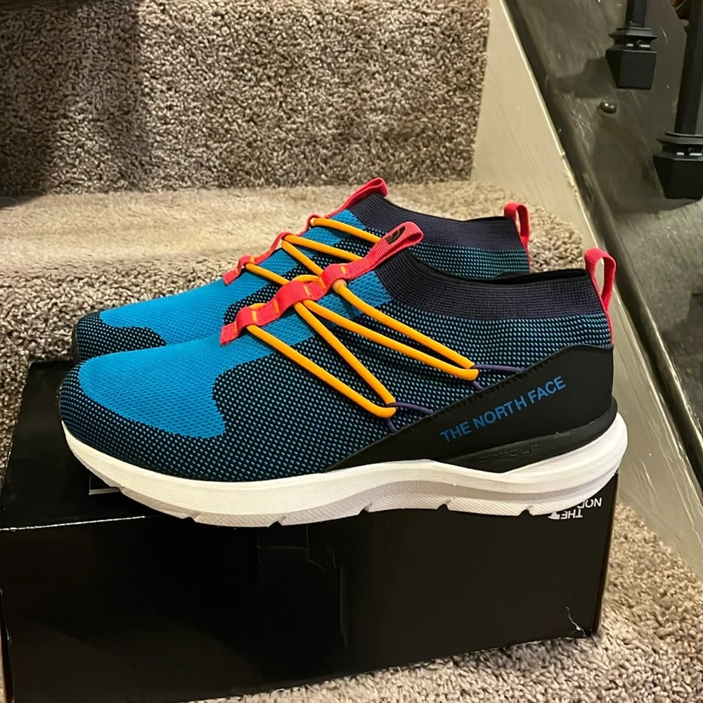 The North Face Sumida Moc Knit Pop Shoes Sneakers new black blue Men’s Size 12